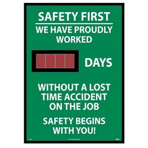 Safety First - Lost Time 28" x 20" Digital Scoreboard